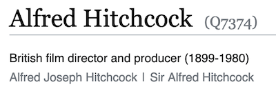 top of wikidata page for Alfred Hitchcock