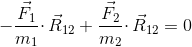 -F1/m1R12 + F2/m2R12 = 0