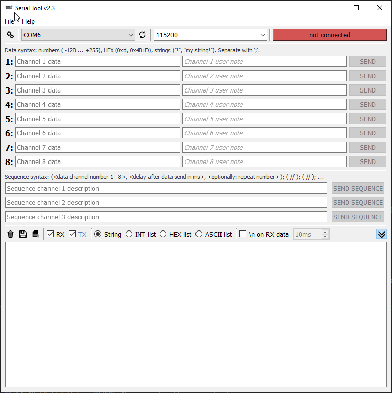 Blank (initial) configuration