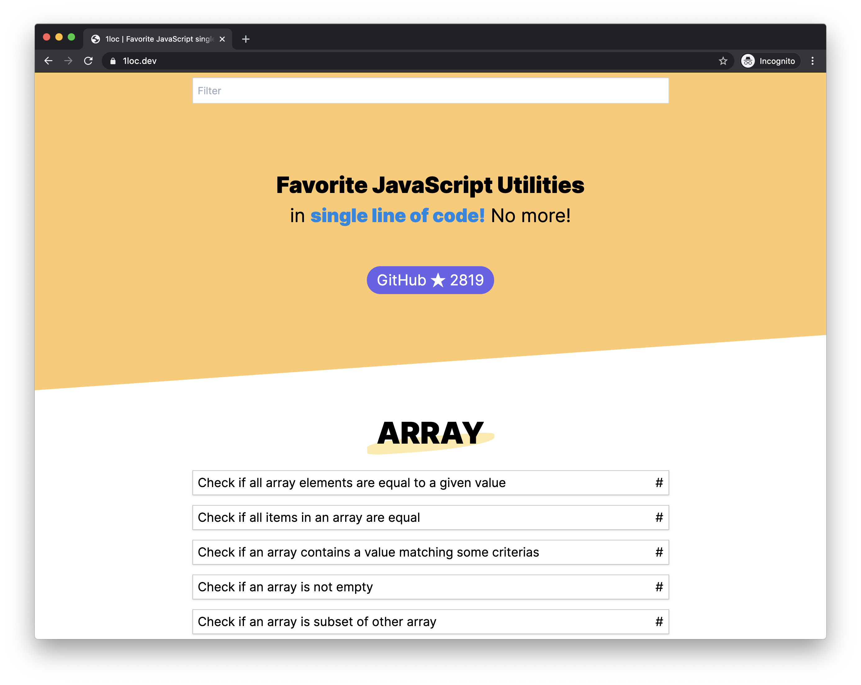 JavaScript single LOC