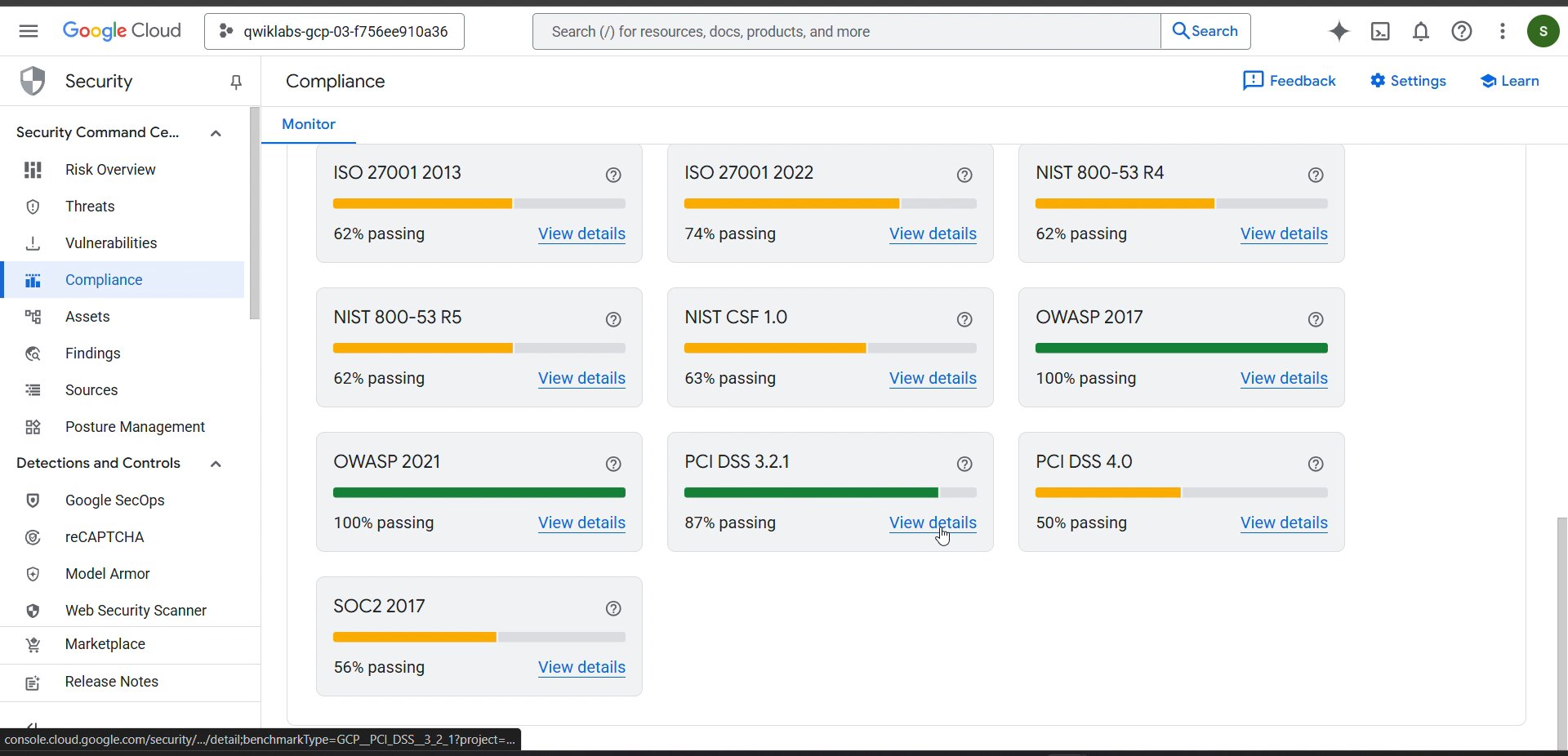 PCI DSS compliance findings review.