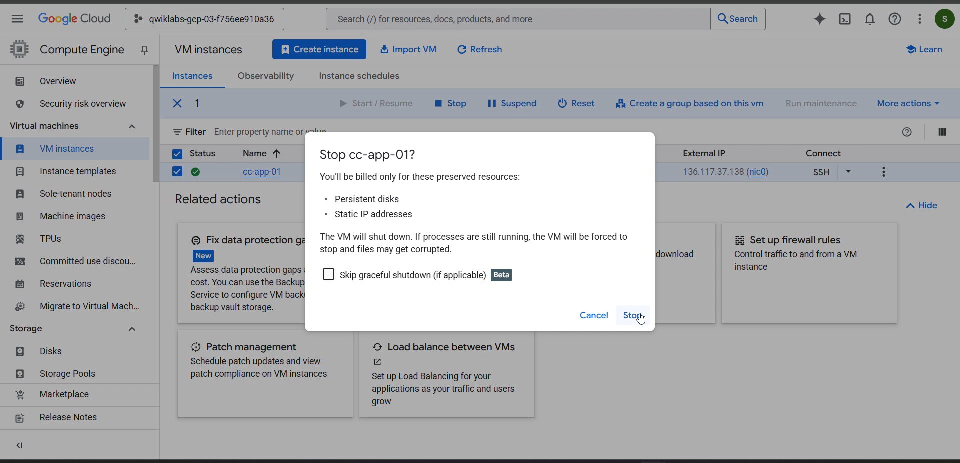 Creating a new virtual machine from snapshot.