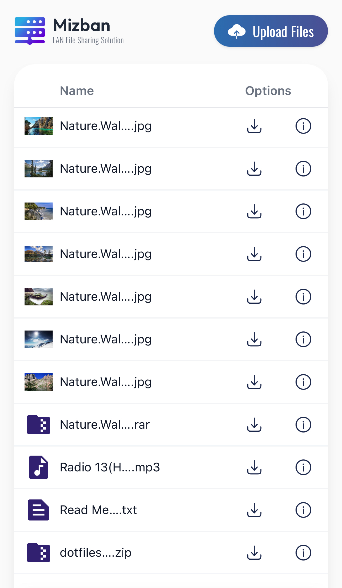 Mobile UI