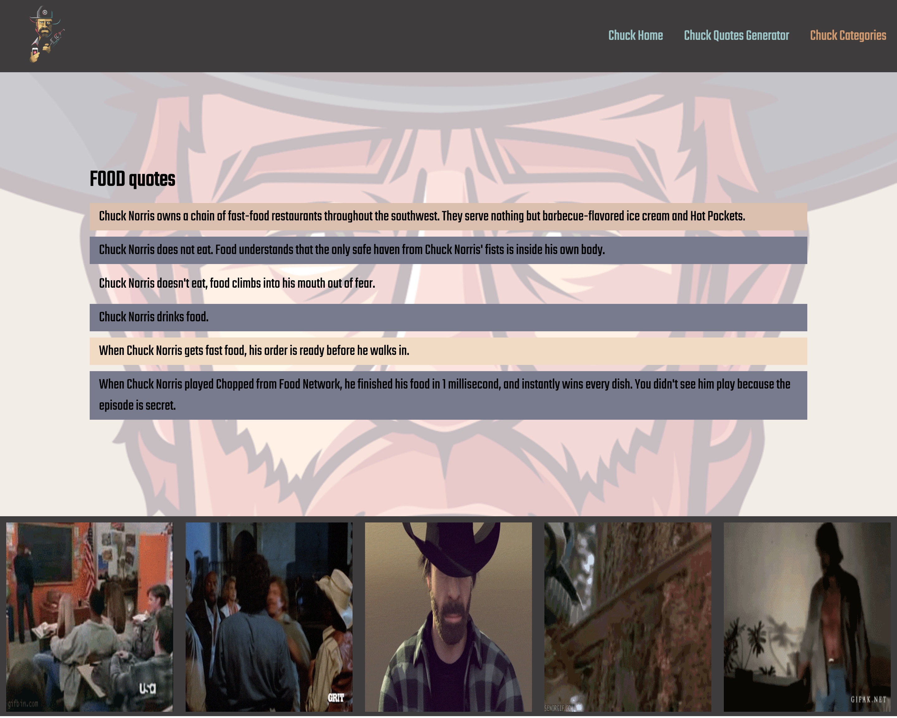 GitHub - amirasalah/Chuck-Norris-Extravaganza: First Rule of Chuck ...