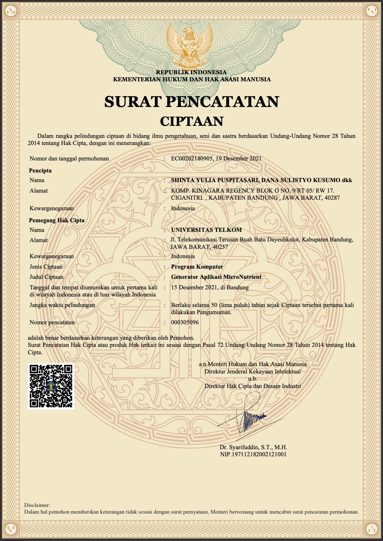 HKI Certificate