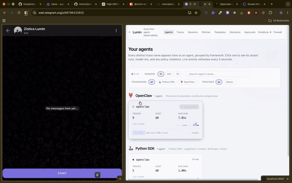 Lumin demo — click to watch the 52s walkthrough on YouTube