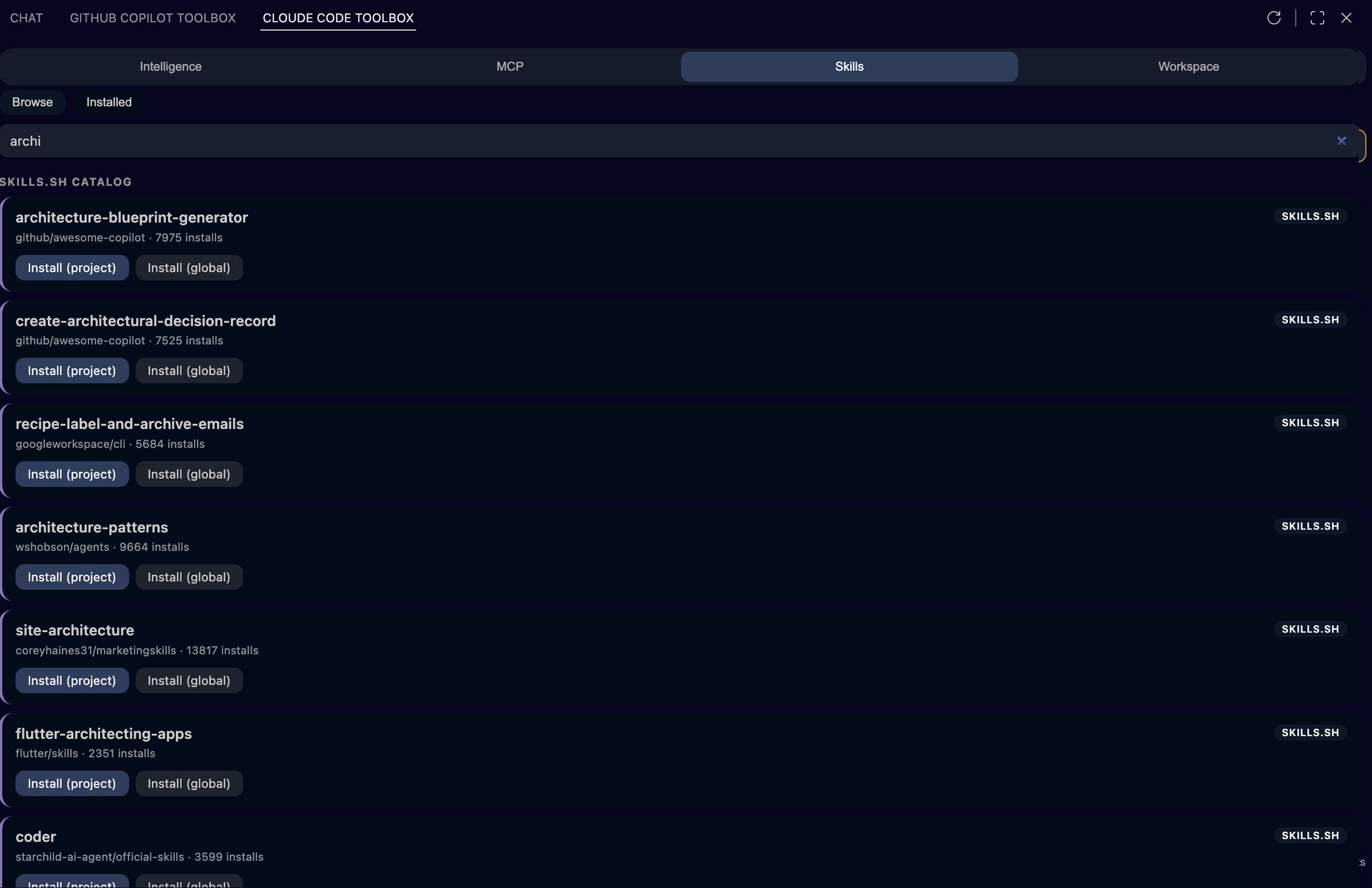 Skills: catalog (skills.sh)