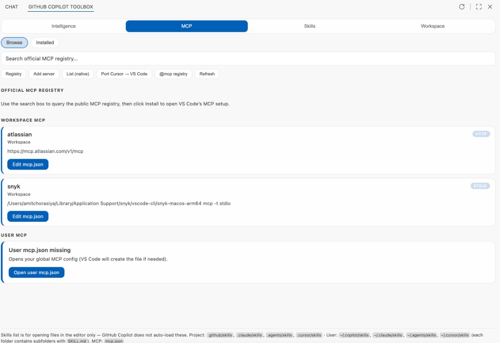 MCP: browse workspace servers