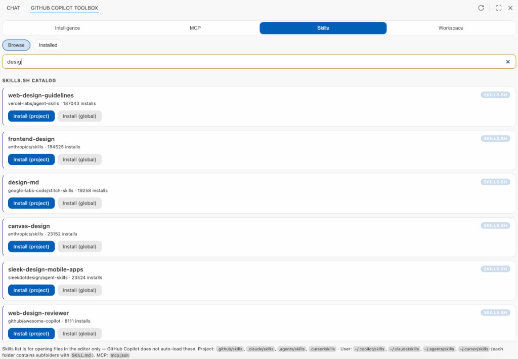 Skills: catalog (skills.sh)
