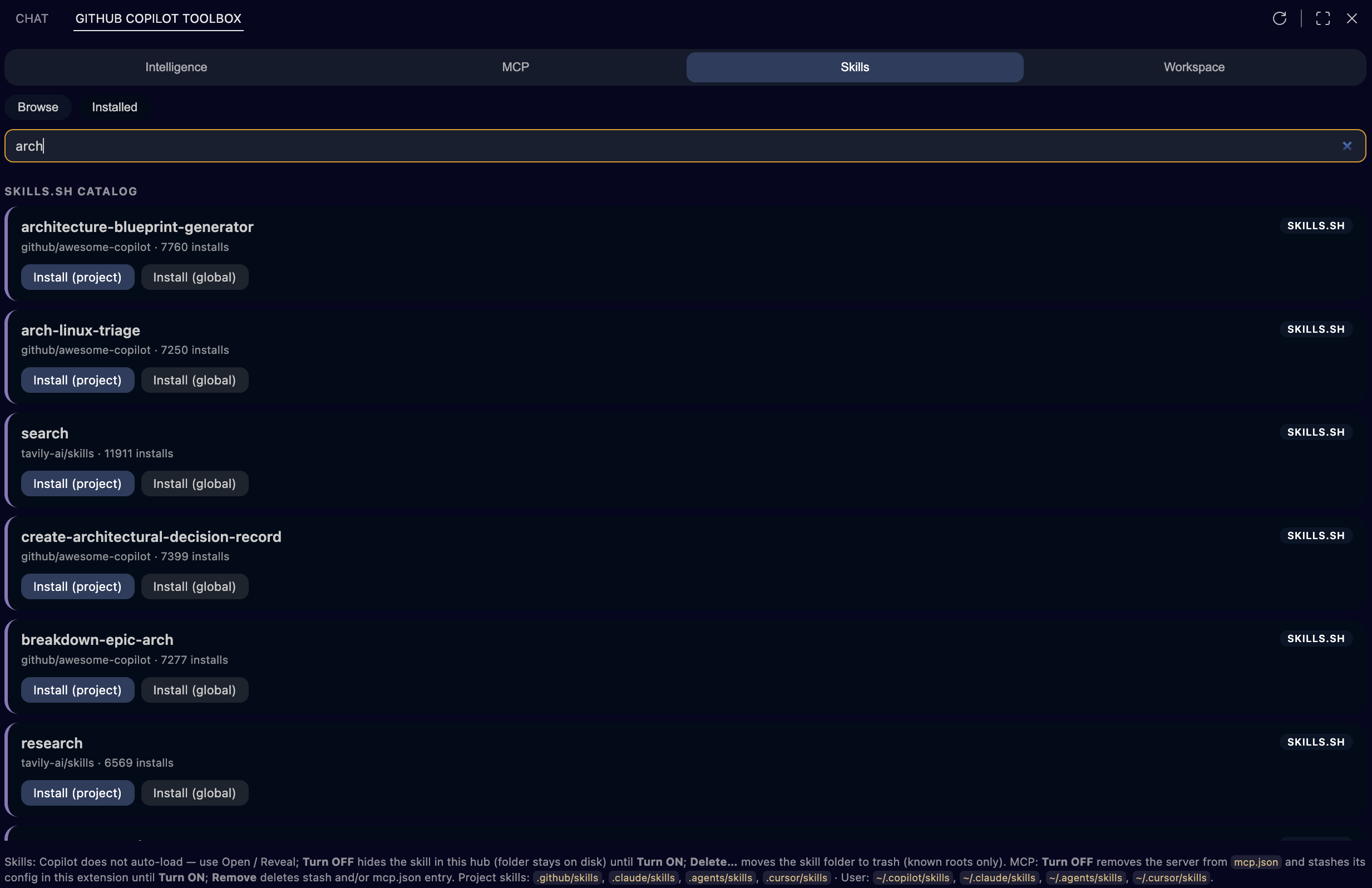 Skills: catalog (skills.sh)