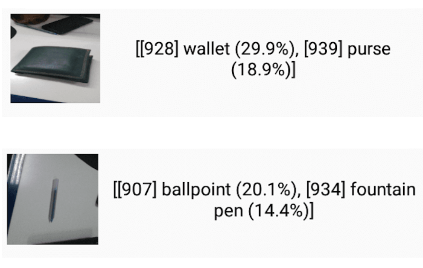 Android machine learning store example