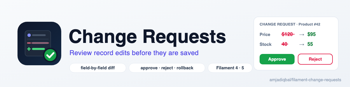Change Requests — review record edits before they are saved