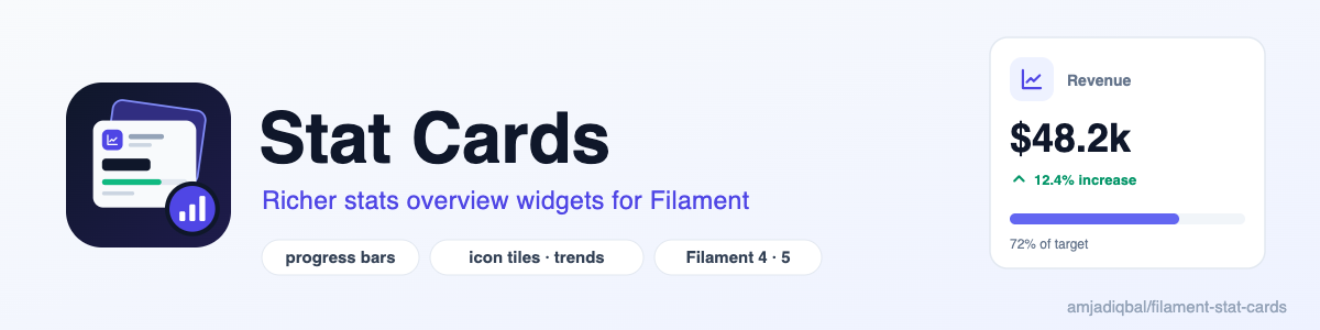 Stat Cards: richer stats overview widgets for Filament