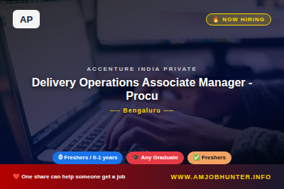 Accenture India Private Hiring - Delivery Operations Associate Manager - Procurement Management (Bengaluru)