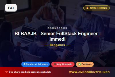 Bounteous Hiring - BI-BAAJB - Senior FullStack Engineer - Immediate Hiring