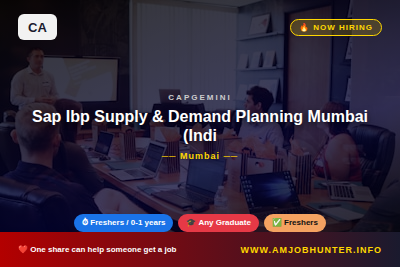 Capgemini Hiring - Sap Ibp Supply & Demand Planning Mumbai (India)