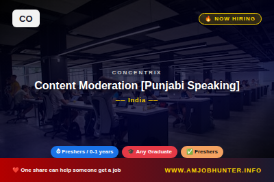 Concentrix Hiring - Content Moderation [Punjabi Speaking]