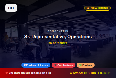 Concentrix Hiring - Sr. Representative, Operations