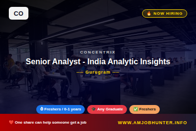 Concentrix Hiring - Senior Analyst - India Analytic Insights