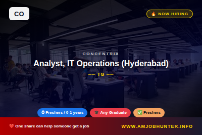 Concentrix Hiring - Analyst, IT Operations (Hyderabad)