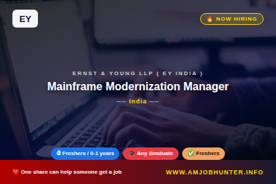 Ernst & Young LLP ( EY India ) Hiring - Mainframe Modernization Manager