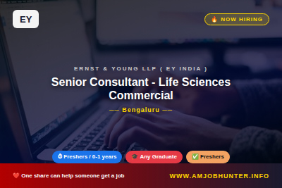 Ernst & Young LLP ( EY India ) Hiring - Senior Consultant - Life Sciences Commercial AI and Data Analytics