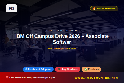 Freshers Dunia Hiring - IBM Off Campus Drive 2026 – Associate Software Engineer | Entry Level Freshers (0-1 Yrs) | India