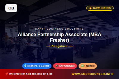 Ganit Business Solutions Hiring - Alliance Partnership Associate (MBA Fresher)