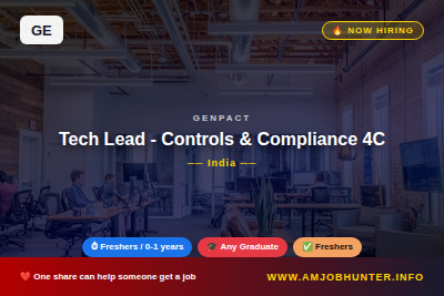 Genpact Hiring - Tech Lead - Controls & Compliance 4C