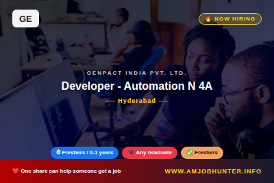 Genpact India Pvt. Ltd. Hiring - Developer - Automation N 4A