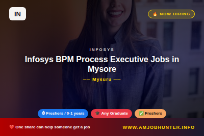 Infosys Hiring - Infosys BPM Process Executive Jobs in Mysore | Freshers Eligible