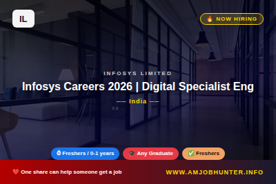 Infosys Limited Hiring - Infosys Careers 2026 | Digital Specialist Engineer (DSE)/ Specialist Programmer (SP)