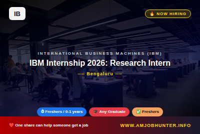 International Business Machines (IBM) Hiring - IBM Internship 2026: Research Intern