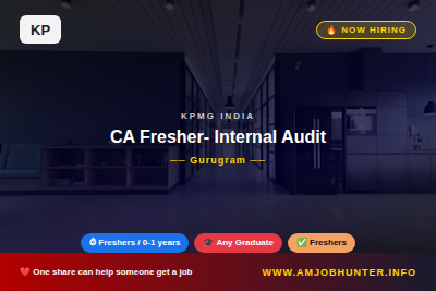 KPMG India Hiring - CA Fresher- Internal Audit