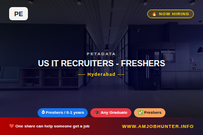PETADATA Hiring - US IT RECRUITERS - FRESHERS