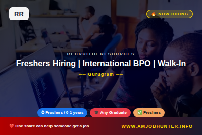 Recruitic Resources Hiring - Freshers Hiring | International BPO | Walk-In Int | Immediate Joiners