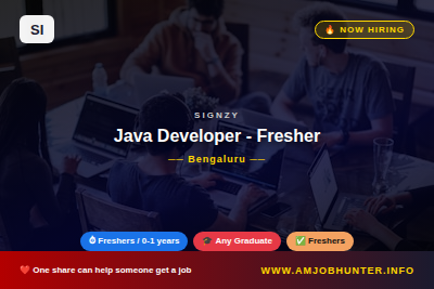 Signzy Hiring - Java Developer - Fresher