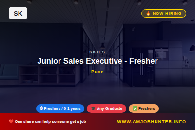 SKILS Hiring - Junior Sales Executive - Fresher