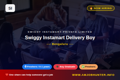 Swiggy Instamart private limited Hiring - Swiggy Instamart Delivery Boy
