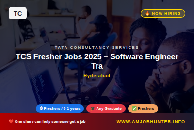 Tata Consultancy Services Hiring - TCS Fresher Jobs 2025 – Software Engineer Trainee Apply Now