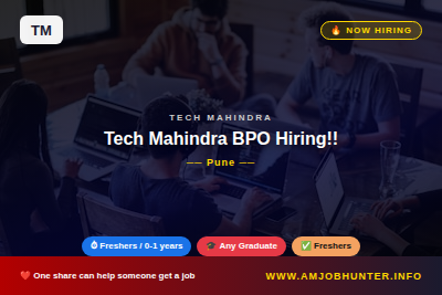 Tech Mahindra Hiring - Tech Mahindra BPO Hiring!!