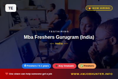 TestHiring Hiring - Mba Freshers Gurugram (India)