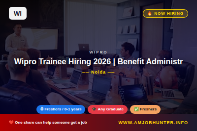 Wipro Hiring - Wipro Trainee Hiring 2026 | Benefit Administration | Noida | 2025 Batch — Apply Now