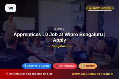 Wipro Hiring - Apprentices L0 Job at Wipro Bengaluru | Apply Now