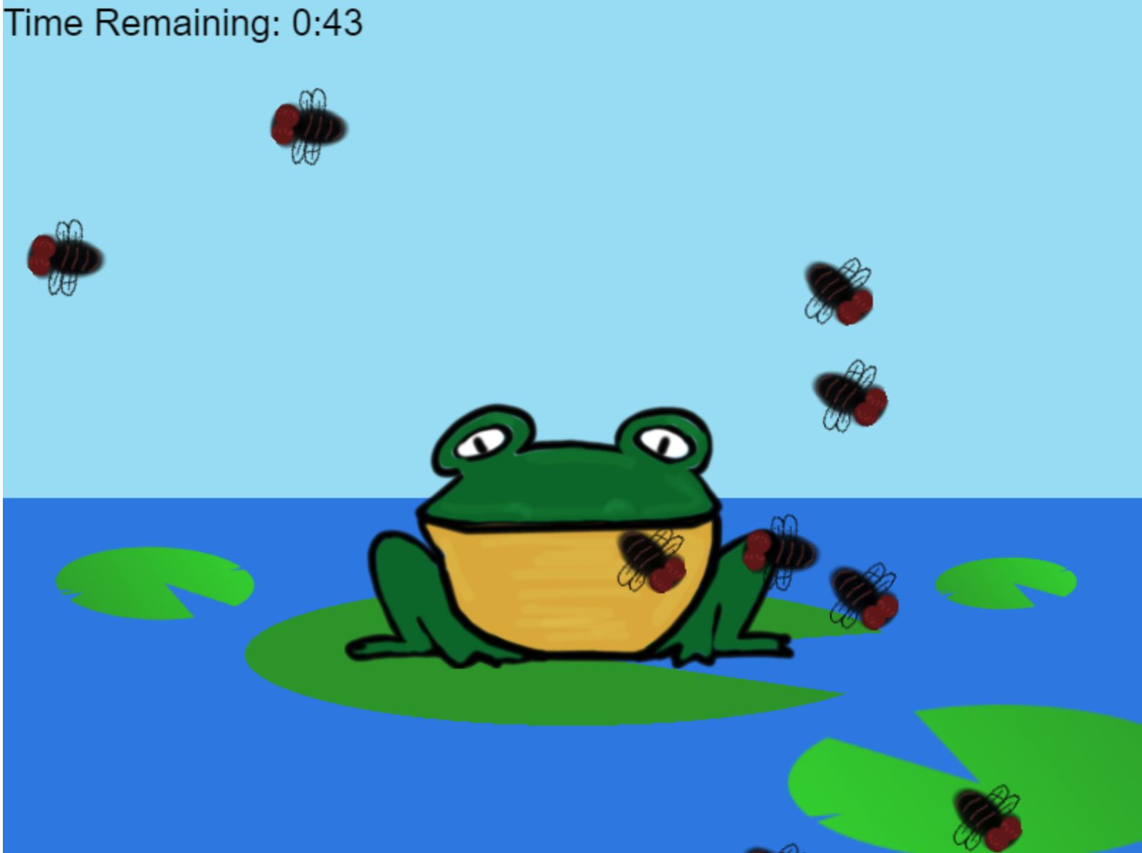 screenshot of current frog game progress