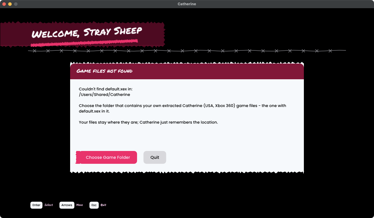 First-run setup screen