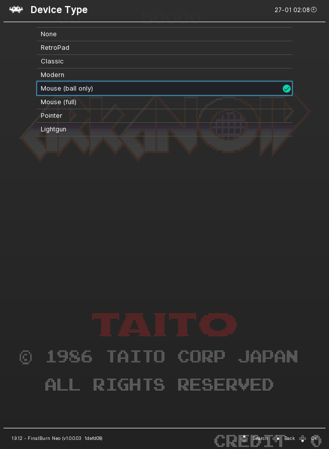 Retroarch Arkanoid Setting