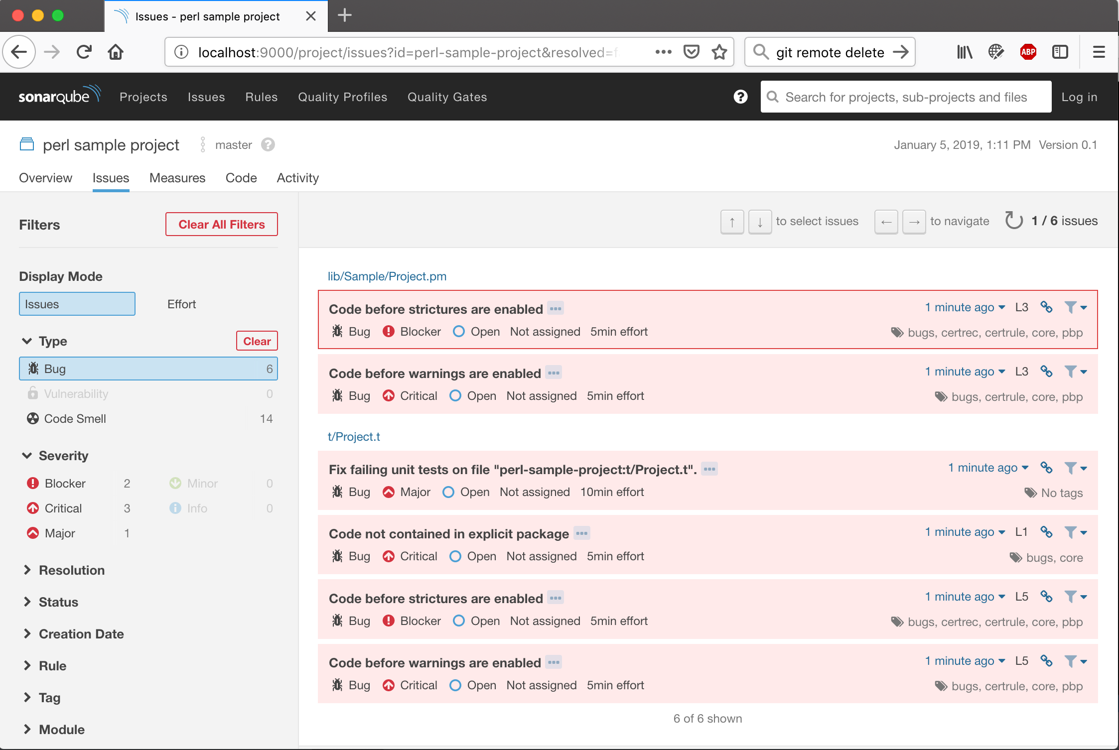 PerlCritic violations in SonarQube