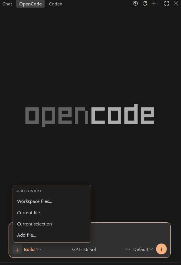 OpenCode Native Add Context menu