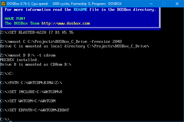 DOSBox Screen 1